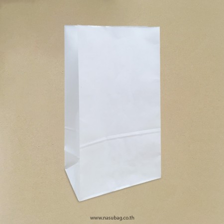 ถุงกระดาษขาวใส่ขนมกันมันซึม S