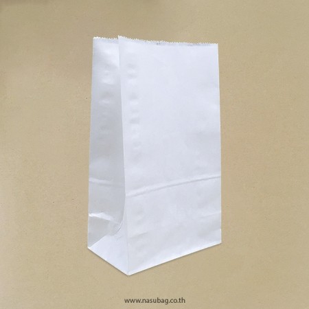 ถุงกระดาษขาวใส่ขนมกันมันซึมXS