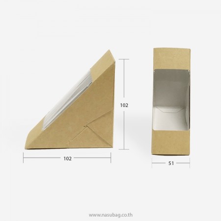 กล่องแซนวิชกระดาษคราฟ/ขาวไซส์เล็ก 0816001