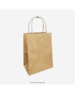 Striped Brown Paper Bag with Handles